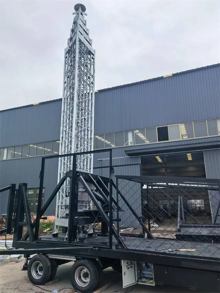 Первоклассная коммуникационная телескопическая антенна шест мобильный прицеп башня корова башня