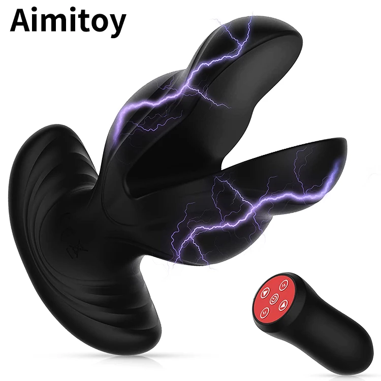 Вибрационный Анальный вибратор Aimitoy с электрическим током Анальная пробка массажер простаты Стимулятор клитора и точки G дистанционным управлением