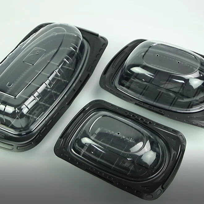 Plastic Rotisserie Grilled Turkey Container With Anti-Fog Dome Lid Roasted Chicken Take Out Carrier Roast Chicken Food Container