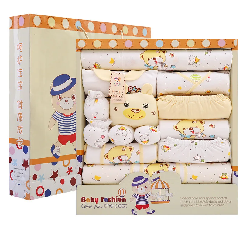Wholesale Newborn 17pcs Baby Kids Organic Cotton Swaddle Blanket 0-3 3-6 months Muslin Baby Shower Sets Gift Box with PVC Window