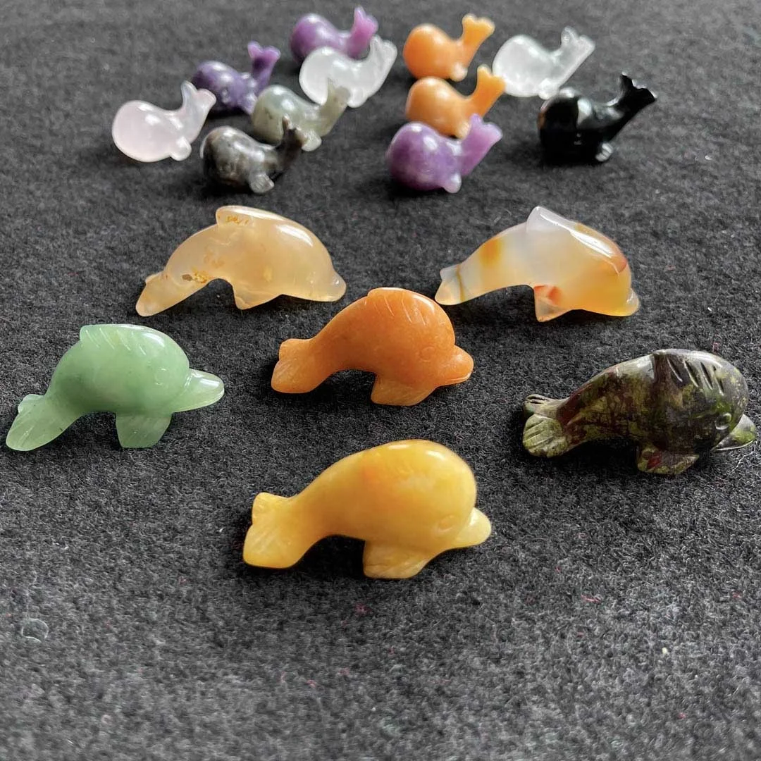 Оптовая продажа натуральный кристалл обсидиановый КИТ смесь материала лабрадорит дельфин в подарок