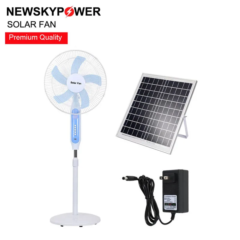 Best Price portable 16 inch 12v dc solar fan easy power solar rechargeable standing fan pureview solar fan with LED night light