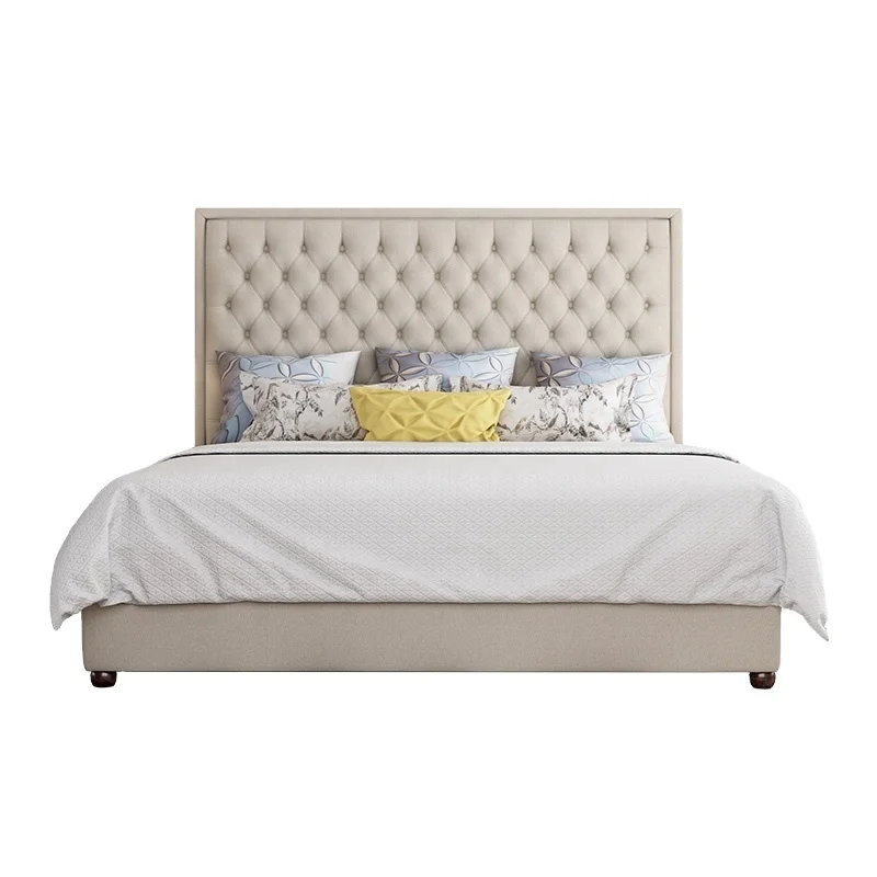 Modern style queen size bedroom set 1.2m 1.8m double single bed new model pink button king  bed