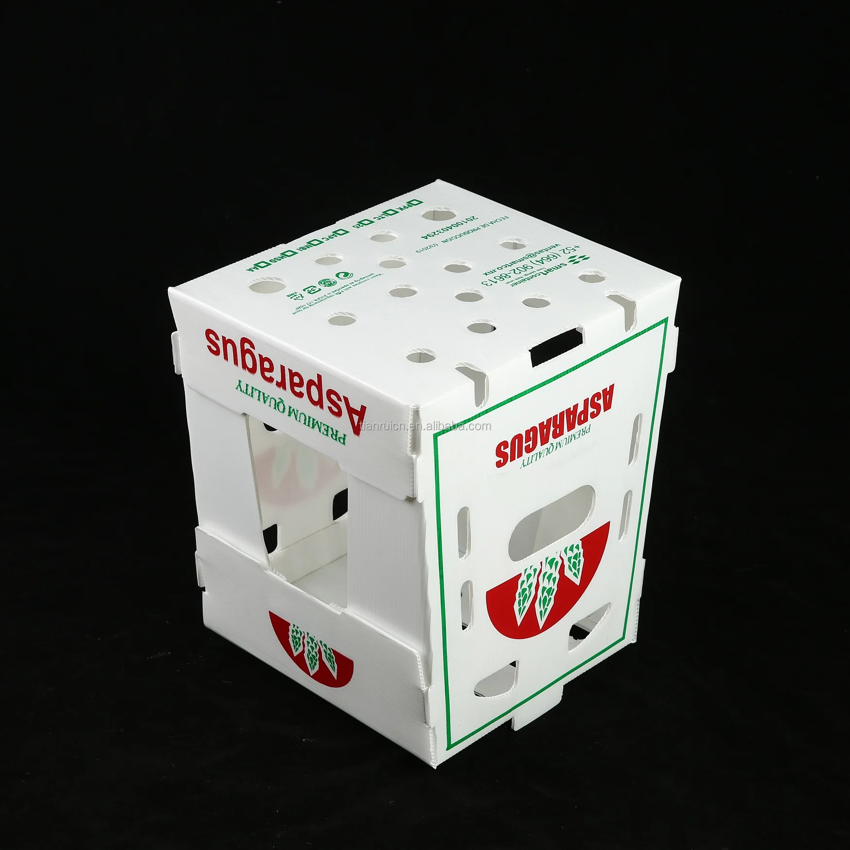 Customized Pp Sweet Corn Box Plastic Asparagus Box Corrugated Plastic Box