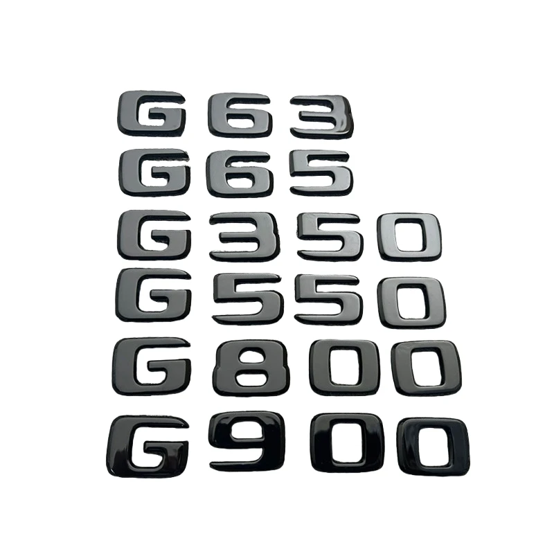3d ABS auto emblem letters stickers G500 G350 G63 G550 G65 for Mercedes BENZ G class trunk badge combination