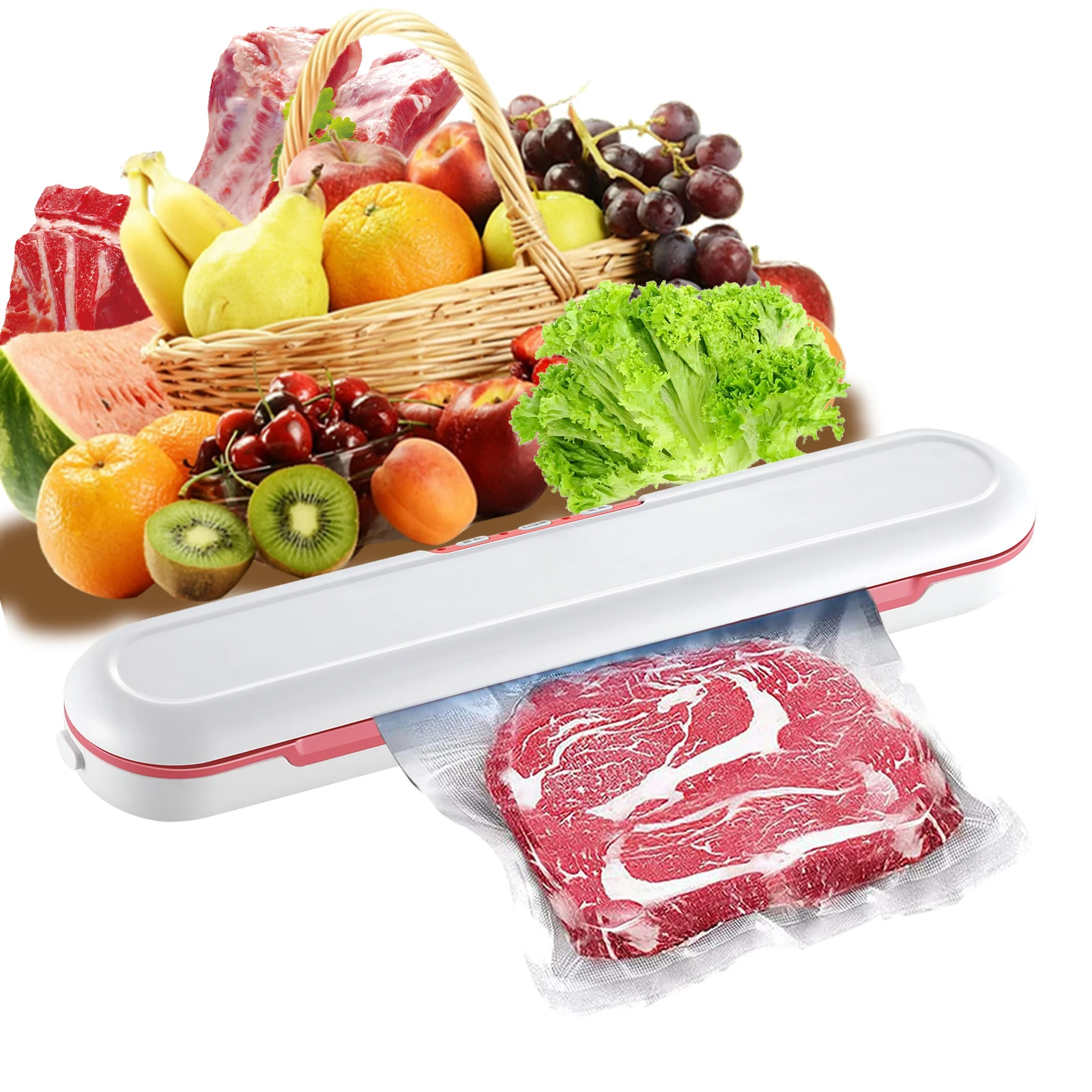 Home kitchen appliances 80 kpa food vacuum sealer automatic vaccum packing machine food saver vacuum sealer for meat packing
