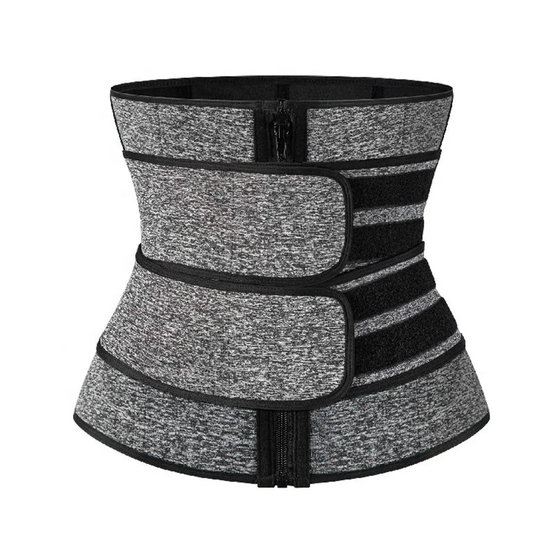 
Double Band Exercise Sport Zipper Tummy Control Sweat Girdle Trainer Neoprene Slimming Belt Waist Trimmer 