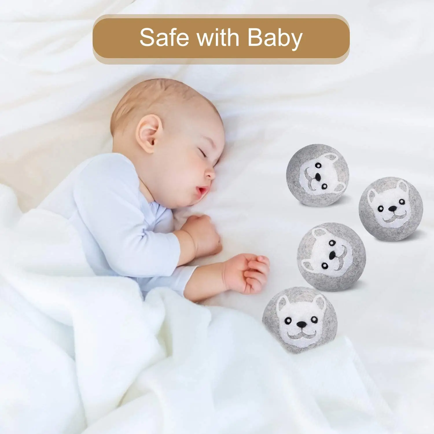 Wool Dryer Balls 6 Pack XL Laundry Balls for Reducing Wrinkles