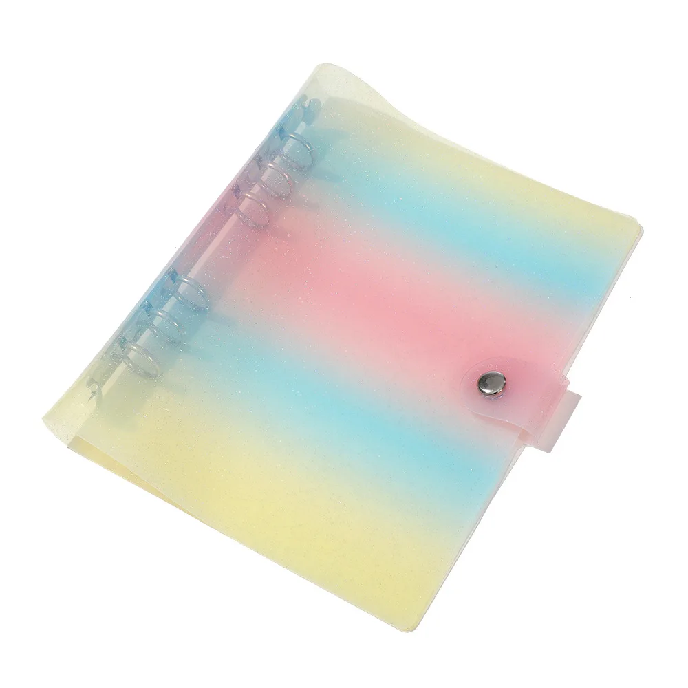 Korean style transparent hand ledger six hole  binder student girl PVC album book cover A5 PVC diary Journal notebook