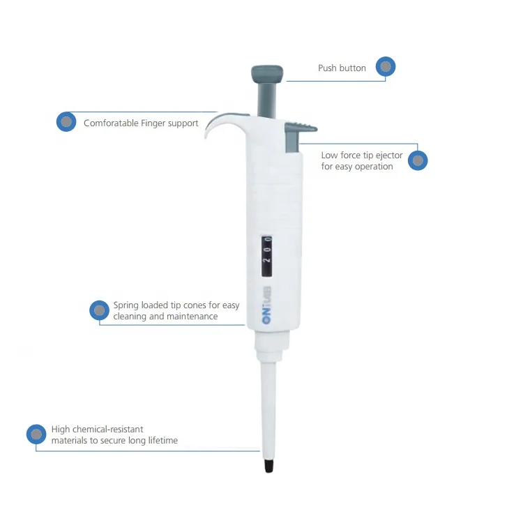 ONILAB MP Mechanical Half Autoclavable Micro Plastic Pipettes Manual Single Channel Fixed Volume Pipette