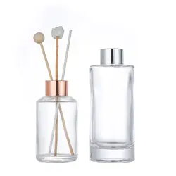 4.5oz 7oz Home office fragrance empty round clear perfume reed aroma diffuser glass bottle