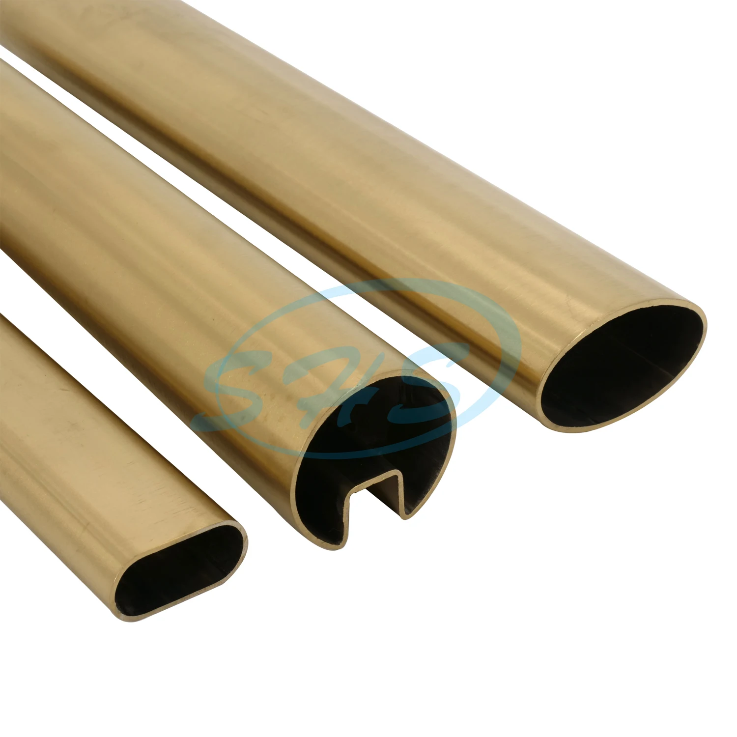 SS 201 304 316 stainless steel color oval tubes with mirror & golden black rose golden PVD plated Tube for fence furniture etc