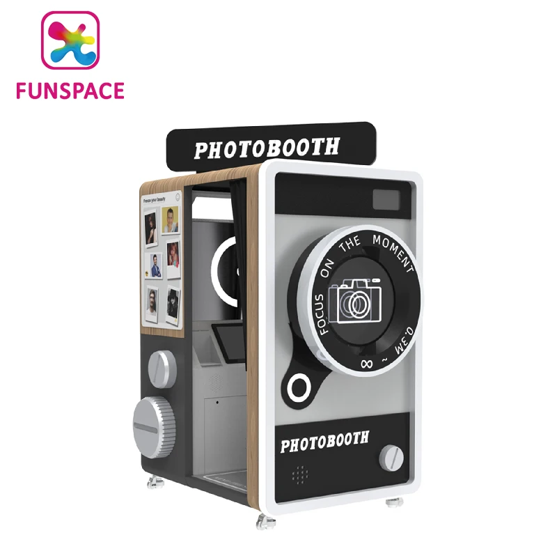 Funsapce Customizable Photo Booth Machine Shell Instant Mirror Photo Booth Print Picture Vending Machine With Payment Processing