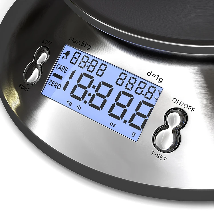 High Precision Sensor LCD Display ABS Stainless Steel Digital Household Countdown Timer Food Kitchen Scales