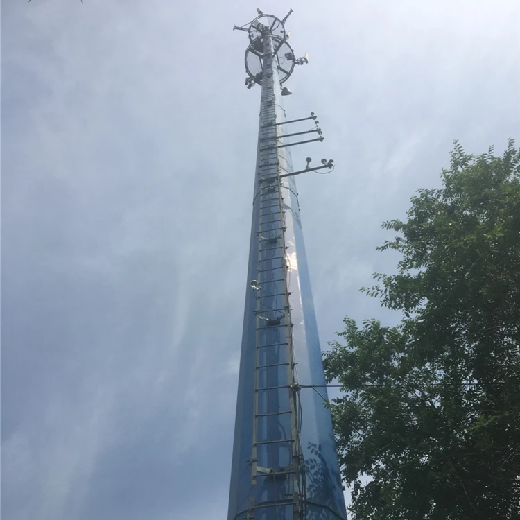 galvanized 4g phone mobile telecom wireless gsm steel supporting antenna mast communication 30 meter tower monopole