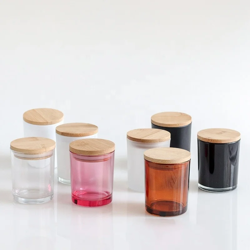 10oz 11oz Colour scented Candle jar with bamboo lid or wood lid 410ml customizable candle jar gift