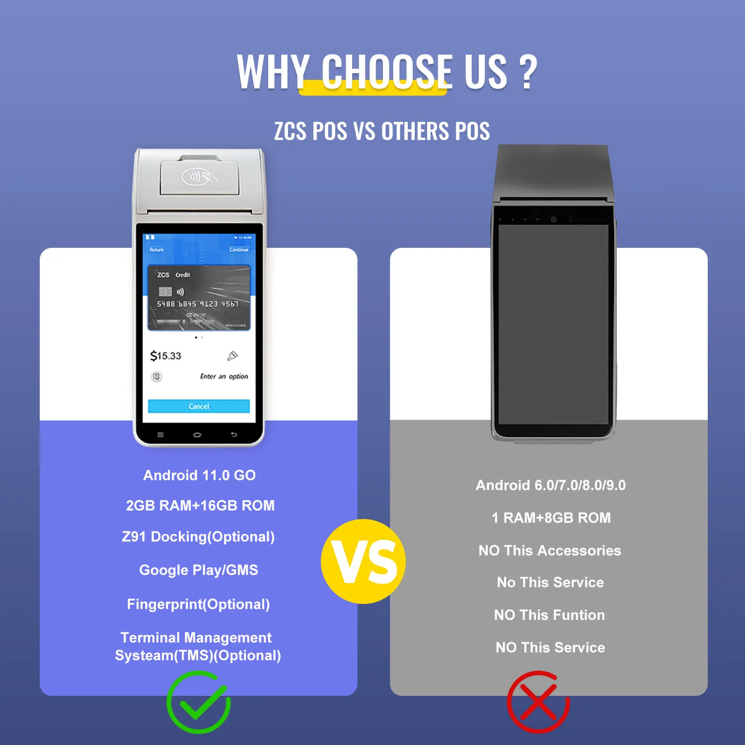 Z91 Smart Android Mobile Phone Printer with POS NFC Card Reader Barcode Scanner