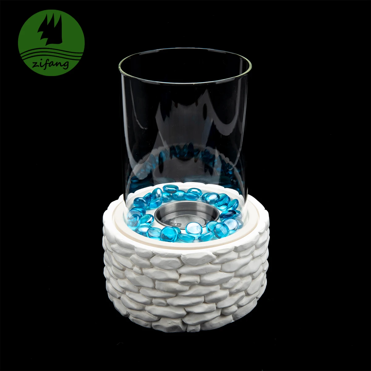 Outdoor Garden Glass Concrete Fireplace Small Personal Desk Tabletop Portable Bioethanol Fire Place Heater Burner For Camping