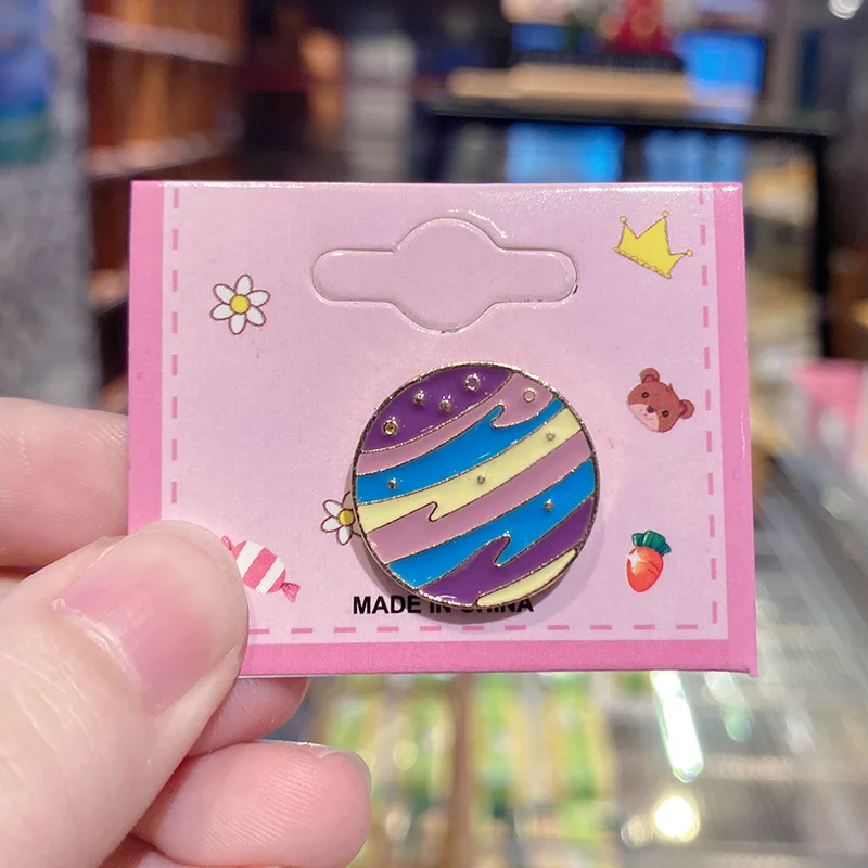 Custom Cute Star Cartoon Planet Hat Pin Metal Enamel Pin Personalized Badge for Students OEM & ODM Services Available
