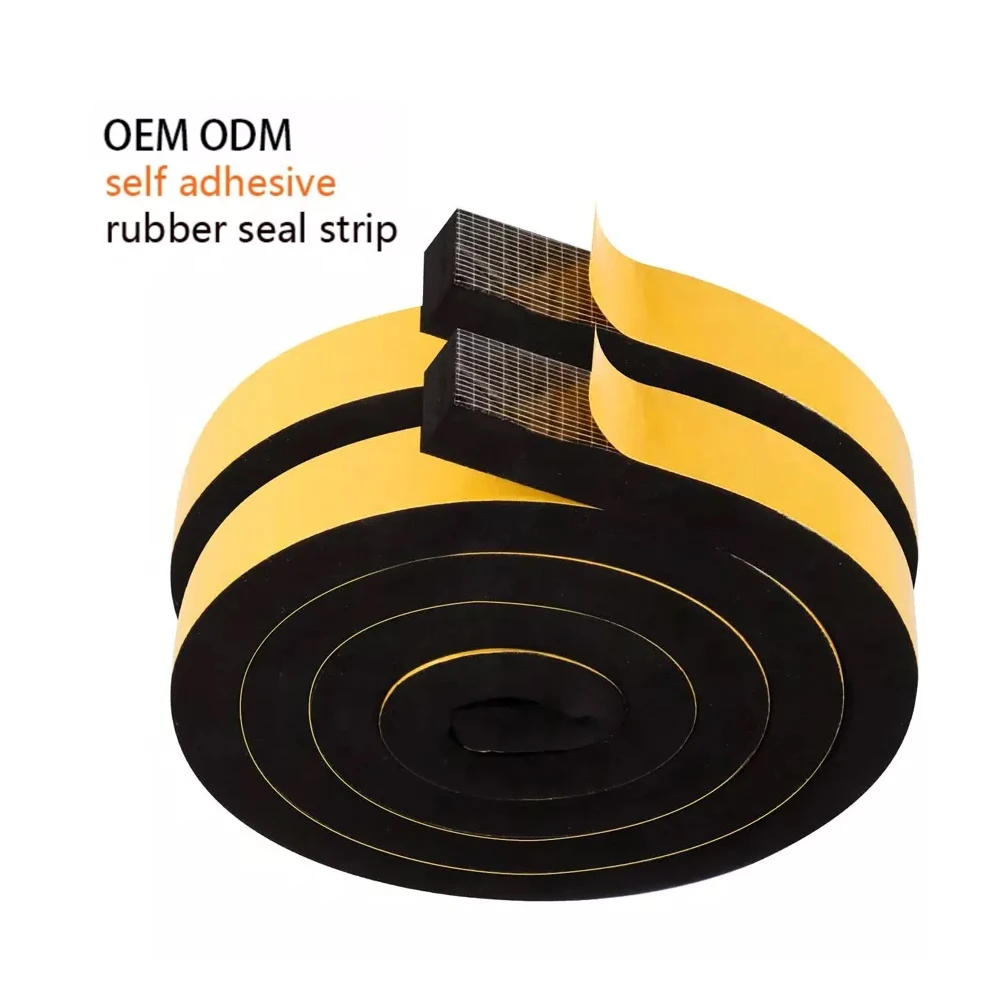 Sound insulation weatherproof anti-aging 3m backed self-adhesive window door epdm self adhesive sponge foam rubber seal strip