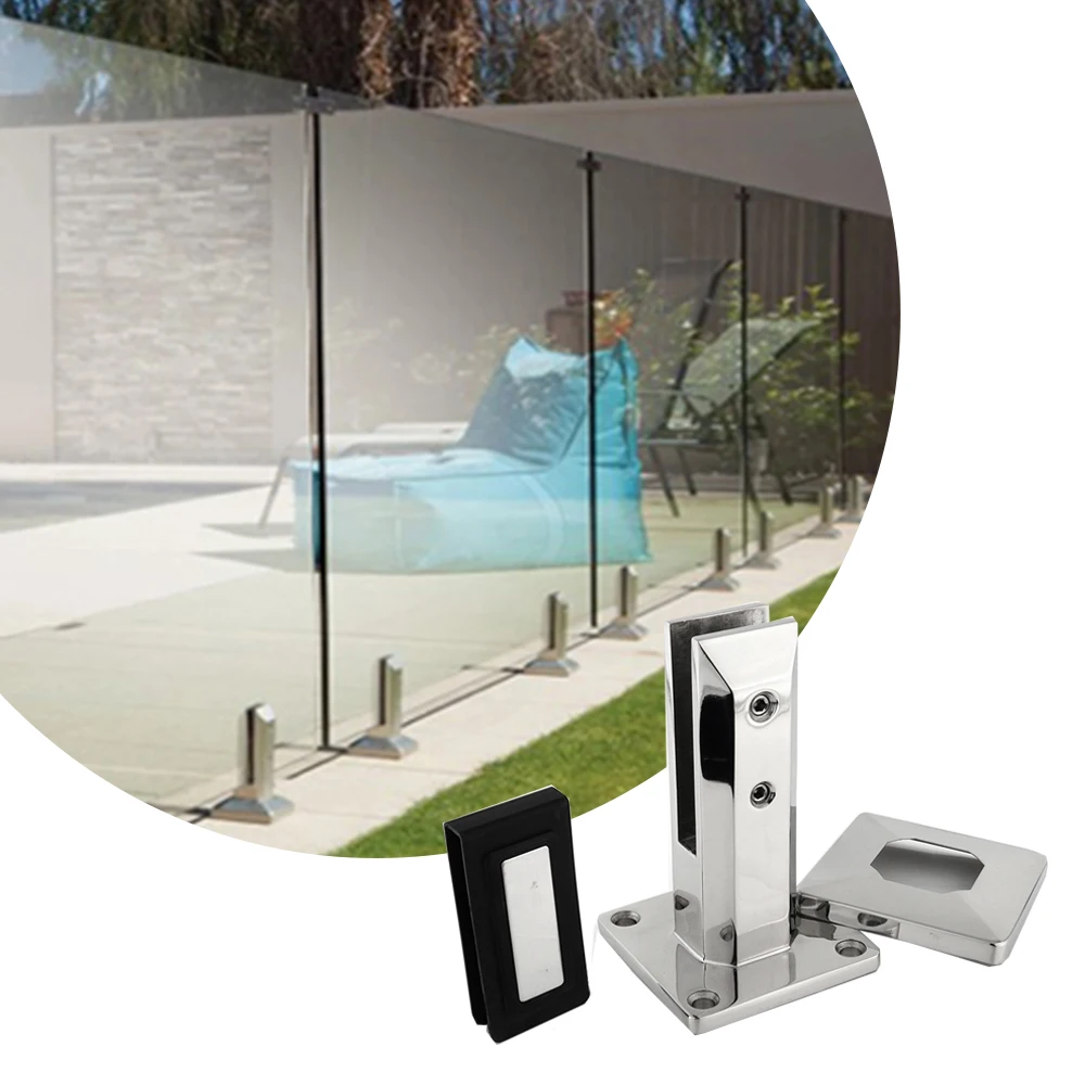 Vinmay  Balustrade Accessories Swimming Pool 304 316 Stainless Steel Square Base Glass Spigot  for Stair Railing