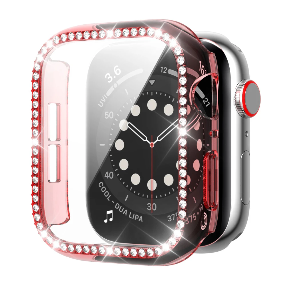 
bling Luxury Hot Product Transparent Clear pc Case Full Cover For Apple Watch 44mm 40mm 42mm 38mm, For i watch Series 3 4 5 6 