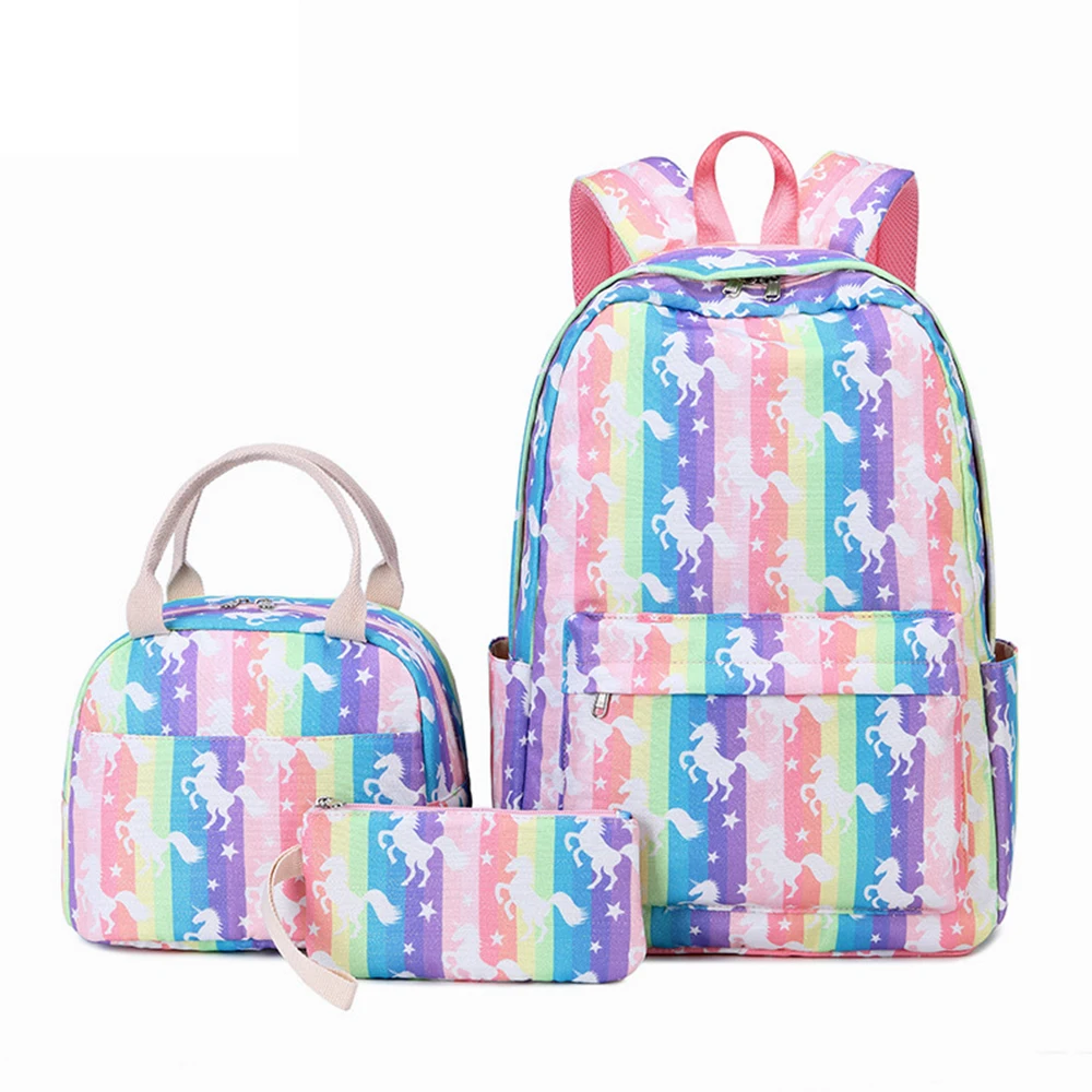 High Quality New Fashion 3 Pcs Children School Bag Kids Backpack Set