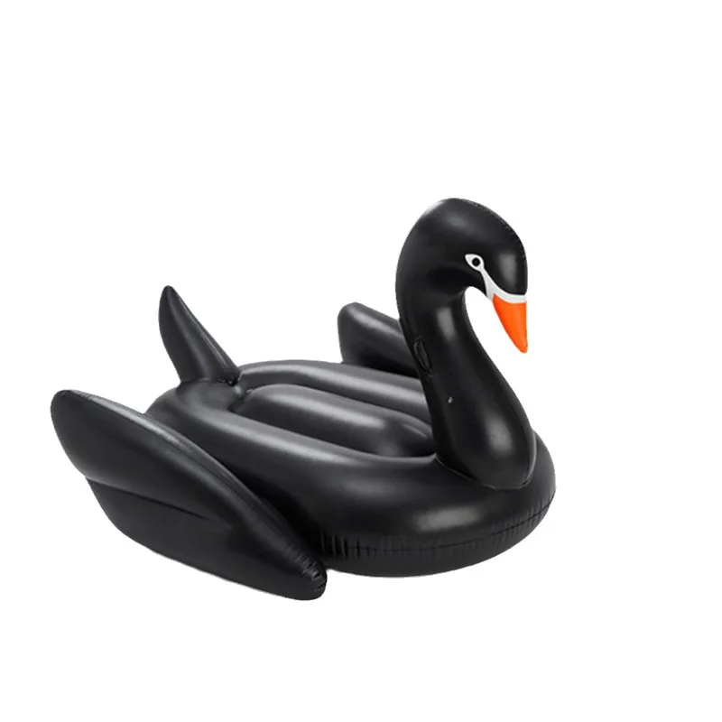 Summer Party Outdoor Water Recreation Swimming Pool Toys Black Swan Inflatable Ride-On Pool Float Island