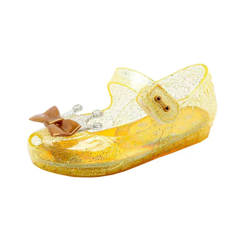 Hot Sell Spring Baby Princess Crown Glitter Pretty Jelly Sandal Crystal Shoes For Girls