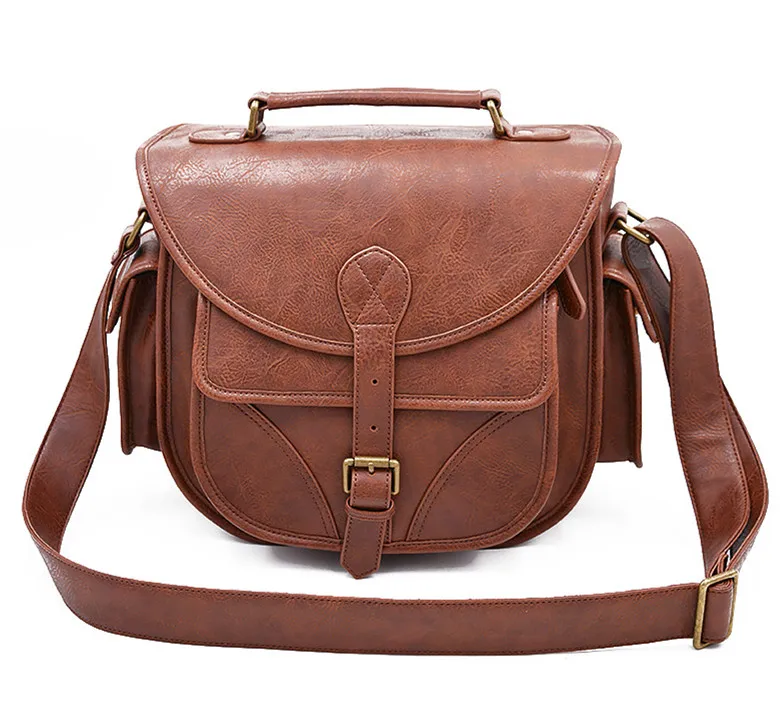 New designer custom highly quality two-layer leather detachable messenger camera bag for men