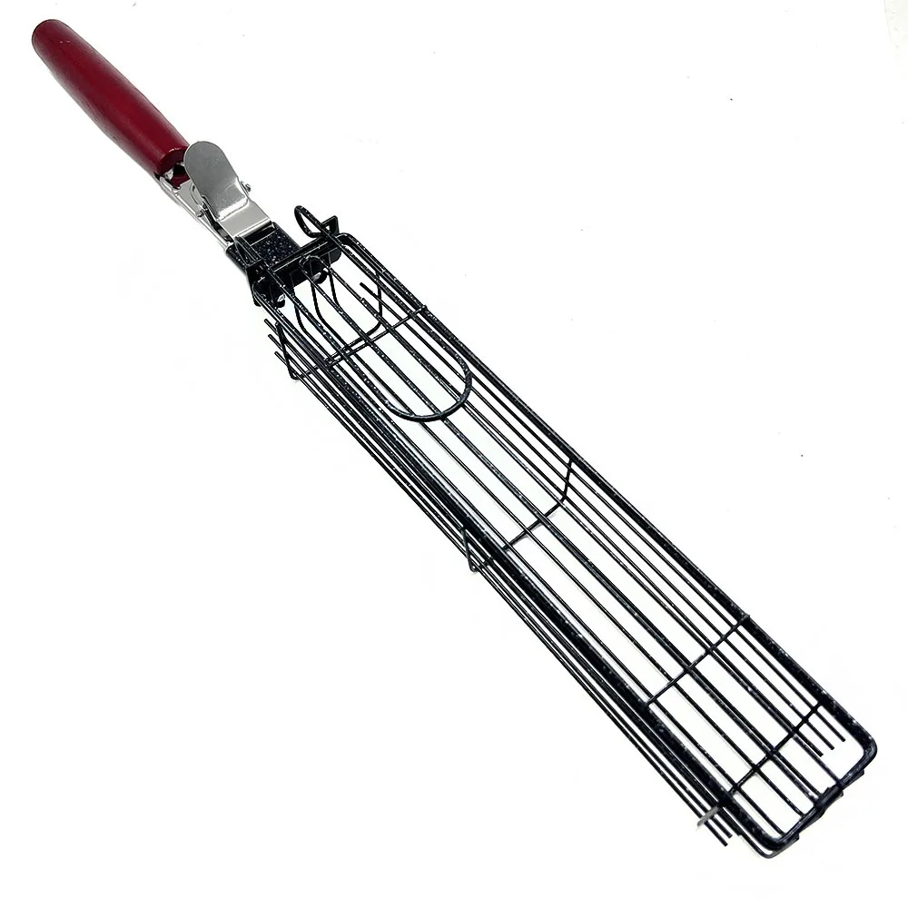 4Pcs Bbq Tools Non-stick Grill Basket for Outdoor Grilling Charcoal Folding Barbecue Basket Rack for Meat Ball and Seafoods