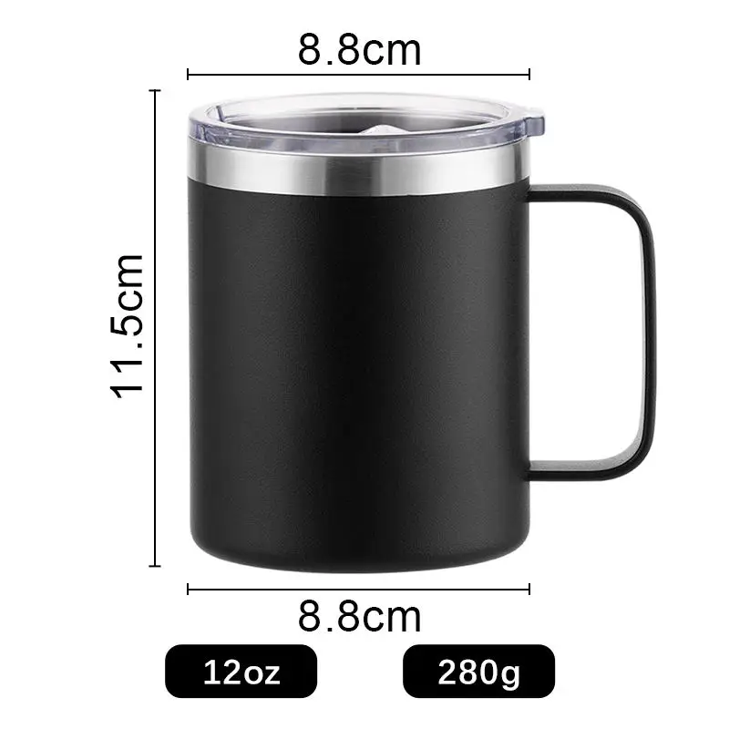 Hot Sale 12oz Insulated Vacuum Stainless Steel Coffee Mug Tumbler With Handle Portable For Travelling