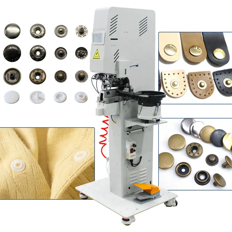Automatic metal snap button machine productive snap button pressing machine with hole punching
