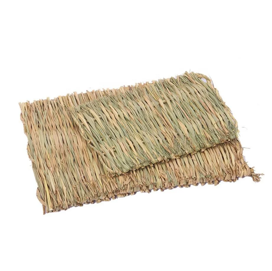 Pure Reed Straw Pet Mats for Small Animals hand-woven Hamster Cushion Pads Chinchilla Guinea Pig Chew Molar Seagrass Toys