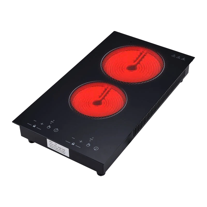 Buy High Quality Kitchen Cooking 3000W Led Touch Screen Ceramic Glass Cooktops Double Burner Infrared Cooker