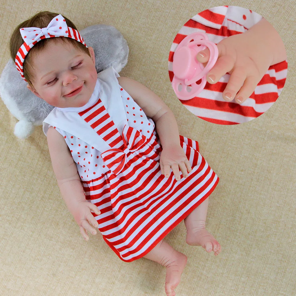 New realistic princess reborn dolls 18 inch silicon full body soft silicone baby doll clothes boys female for adoption toy
