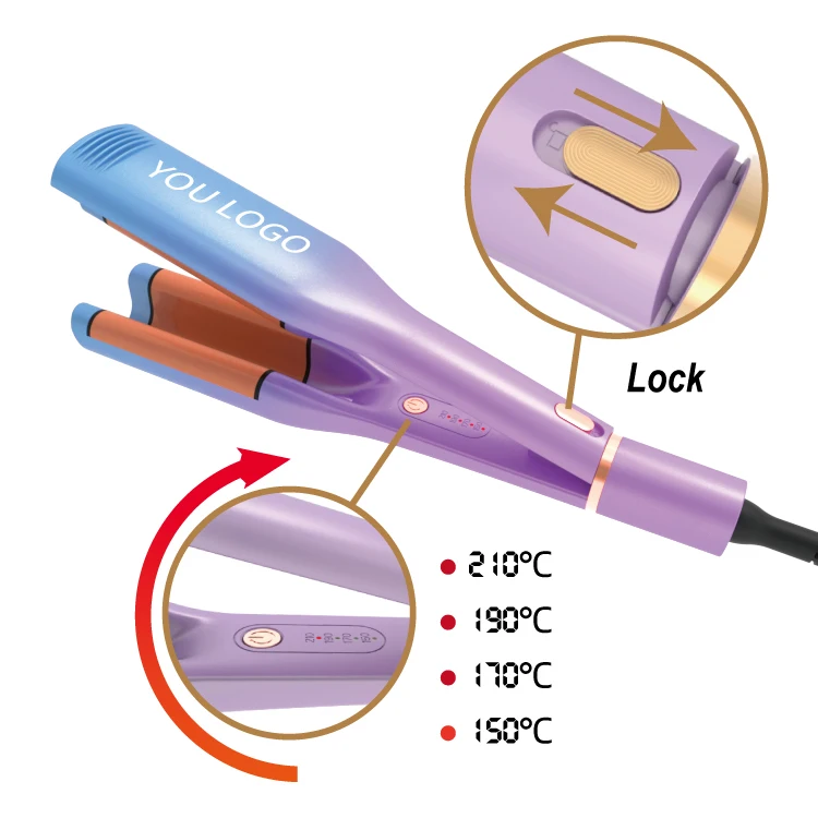 Wholesale  anion Ceramic mermaid Hair Crimper Electric Big Beach Waver Curling Iron Hair Curlers Crimping Iron Hair Crimper