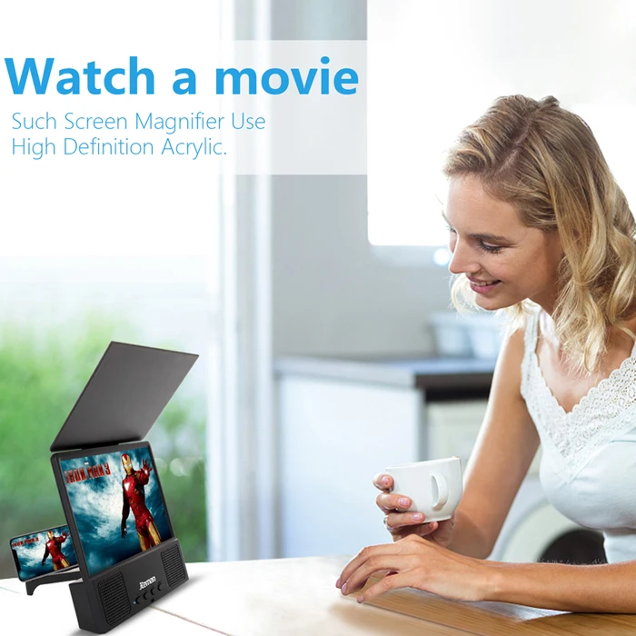 2019 new mobile phone magnifying screen with Bluetooth speaker for 3d phone enlarged mobile screen magnifier