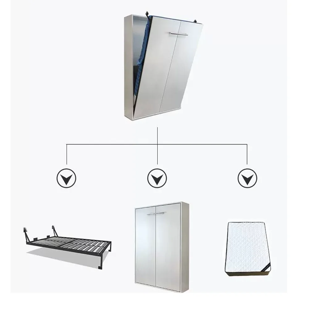 Hot Sale Space Saving Wall Furniture Set Folding Murphy Beds Mechanism Bed Box With Automatic Lift Coffee Table Wall Beds