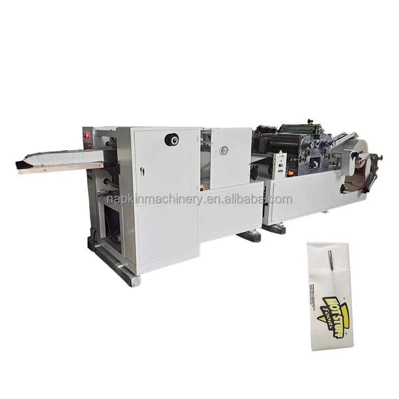 Adsorption type knife fork dust-free napkin tissue paper for western restaurant making machine with two-color printing logo