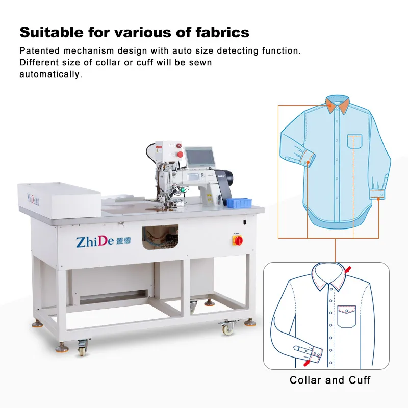 Maquina de coser electronica industrial siruba automatic collar and cuff topstitching setter machine