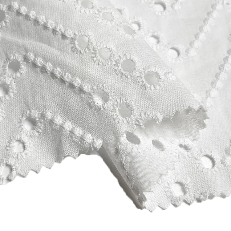 
 Сборная 100% хлопчатобумажная вуаль с ушками зигзаг, ткань с геометрической вышивкой в елочку от производителя для женщин и девочек  