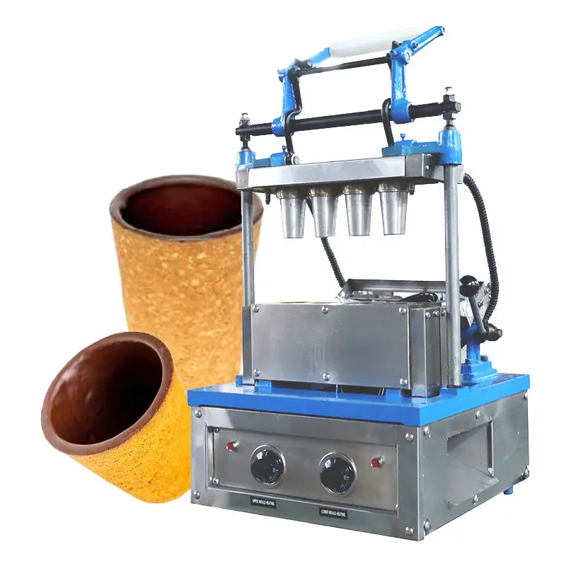 Commercial Electric Biscuit Tea Cone Cup Baker Waffle Cup Maker Edible Coffee Cup Making Machine