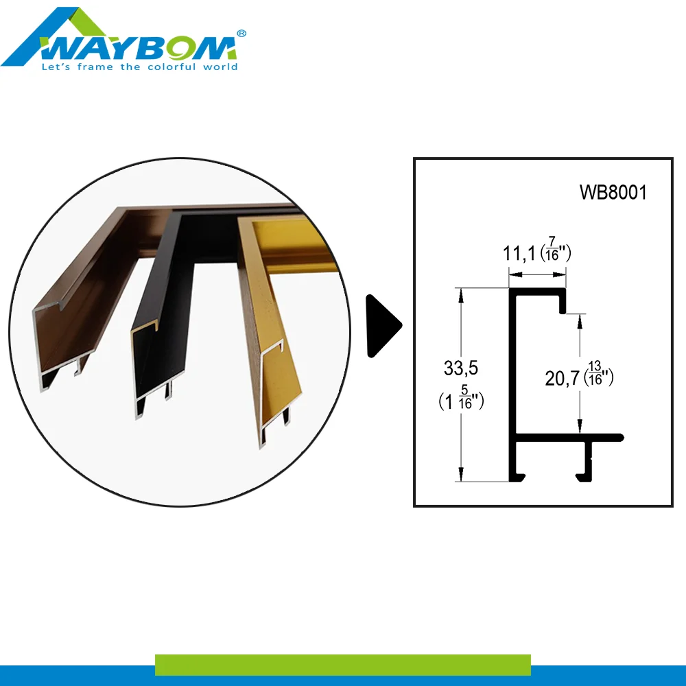 Art Picture Size A1/A2/A3/A4 Colorful Metal Aluminum Picture Photo Frame for Wall Art Decor