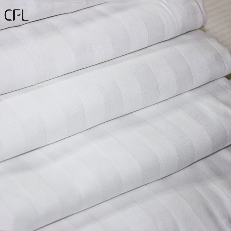 CFL Luxury bedspread Designs Satin Stripe 100 Egyptian Cotton Single Bedding Linen Sheet Set White Bed Sheets Hotel