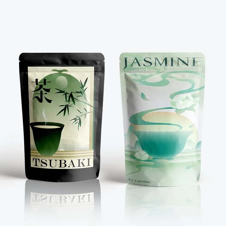 Customized Jasmin Tea Bag Large Spearmint Corn Starch Plastic Private Label Heat Seal Tea Packaging Bag For Bubble Tea