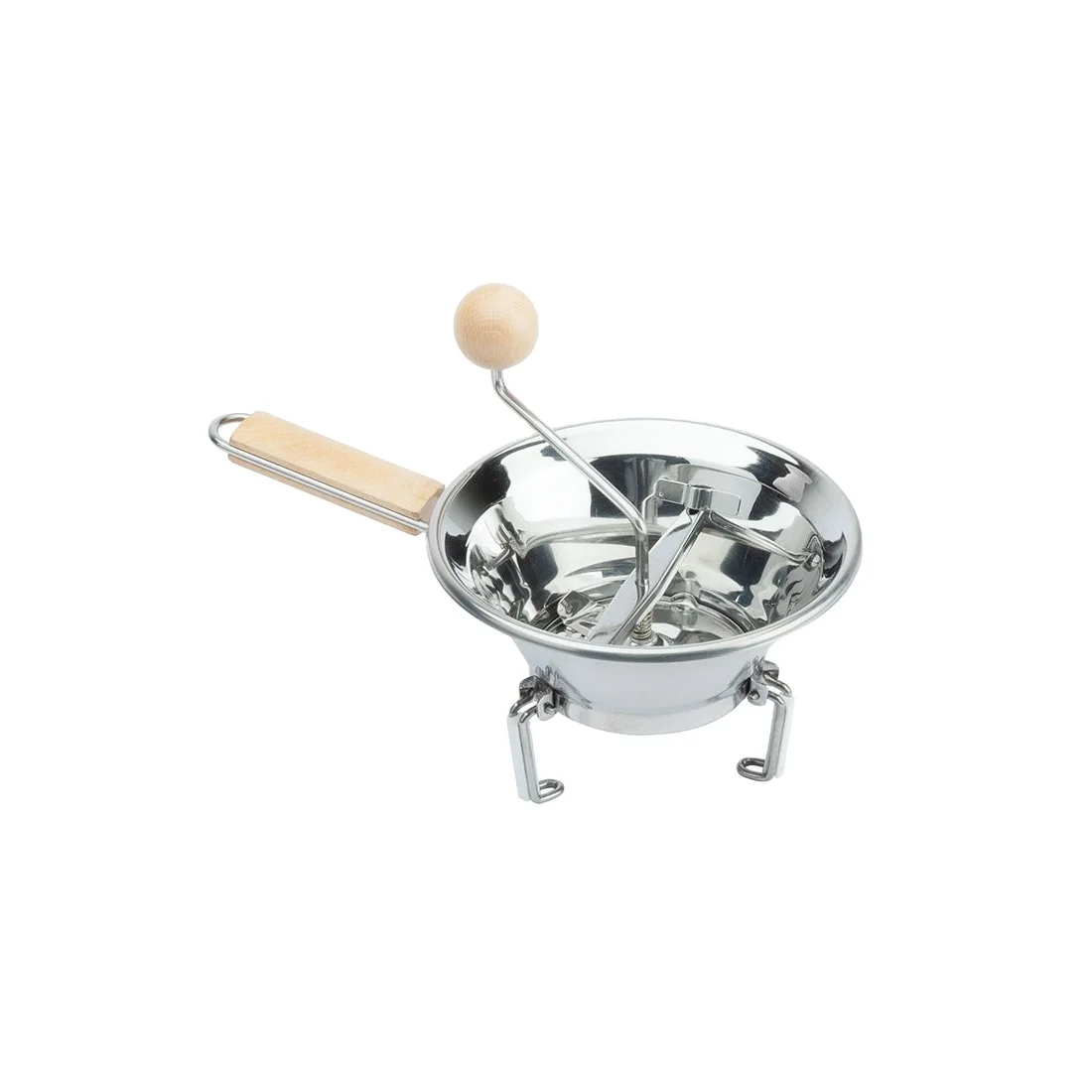 3 Supports Vegetable Mill Food Grinder Italian Strong Wood Handle Stainless Steel 3 Discs Sauce Soup Fruit & Vegetable Tools