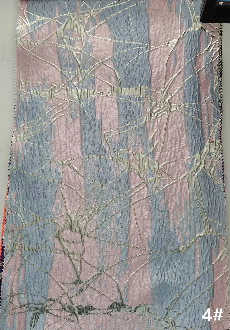 124gsm shiny metallic brocade organza jacquard garment fabric