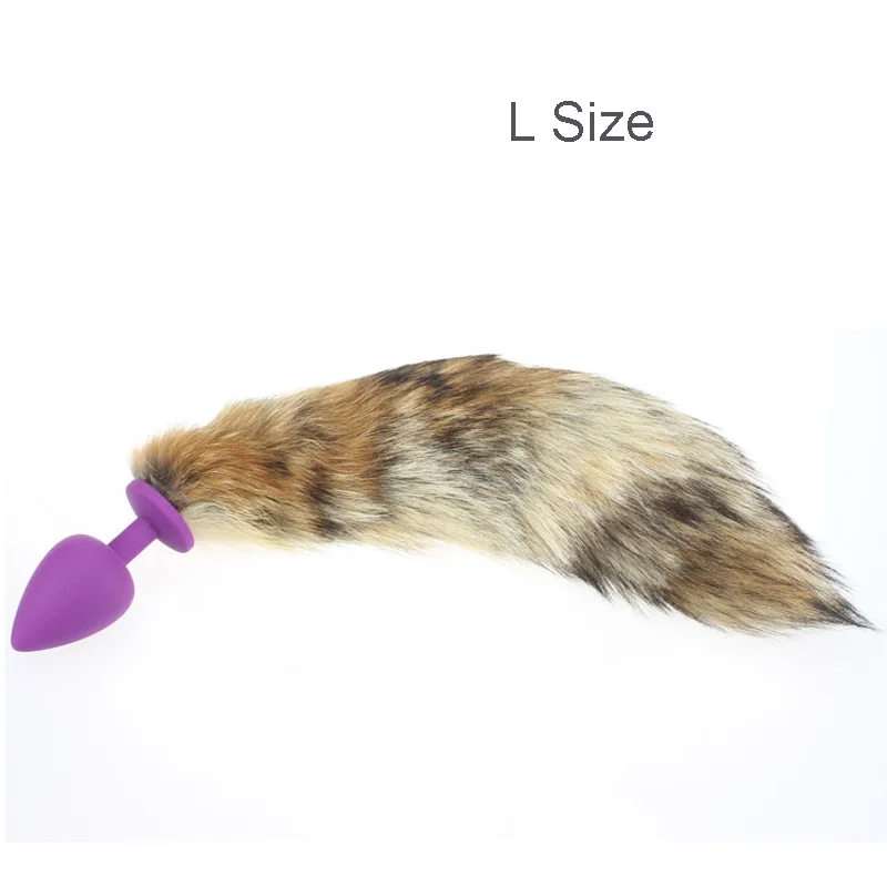 factory price OEM customizing silicone anal plug with furry fox tail