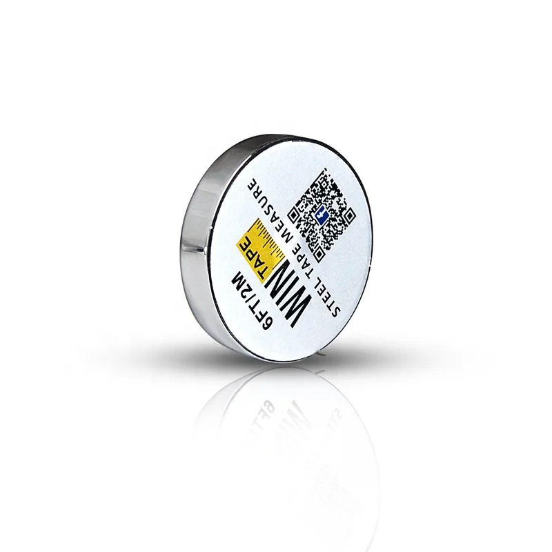 Wintape Custom Retractable Metal Round Cased Tape Measure 2m Alloy Round Steel Blade Measurement Ruler Small Tape Measure Metal
